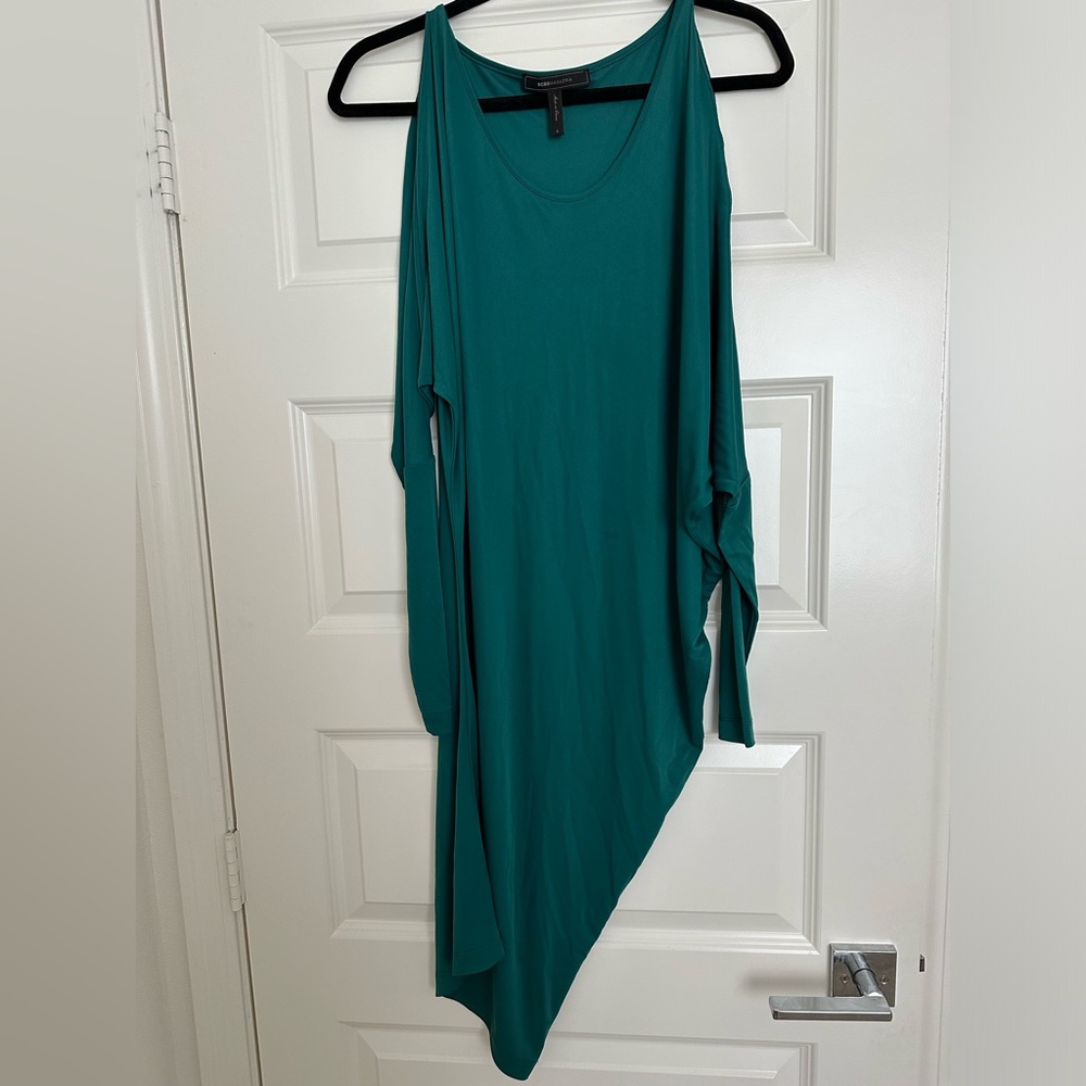 BCBG blue green dress in size S